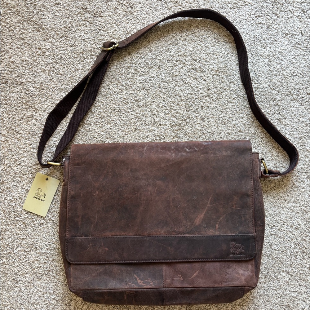 Brown Leather Messenger Bag